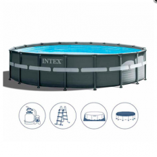 Intex Басейн каркасний 26330 NP (1) об'єм води:26423л, розмір: 549х132см, сходи, насос-фільтр піщаний – 6000 л/год, скіммер, в коробці Intex Басейн каркасний 26330 NP (1) об'єм води:26423л, розмір: 549х132см, сходи, насос-фільтр піщаний – 6000 л/год, скіммер, в коробці