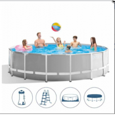 Intex Басейн каркасний 26726 NP (1) об'єм:16805л, розмір:457х122см, сходи, насос-фільтр 3785 л/год, драбина, тент, підстилка, в коробці Intex Басейн каркасний 26726 NP (1) об'єм:16805л, розмір:457х122см, сходи, насос-фільтр 3785 л/год, драбина, тент, підстилка, в коробці