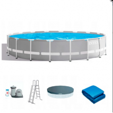 Intex Басейн каркасний 26756 NP (1) 610 х 132 см, фільтр-насос 5678 л/г, драбина, тент, підстилка Intex Басейн каркасний 26756 NP (1) 610 х 132 см, фільтр-насос 5678 л/г, драбина, тент, підстилка