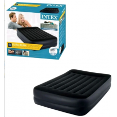 Intex Велюр матрац 64124 ND (2) 152х203х42см, вбудований електронасос, двоспальний 