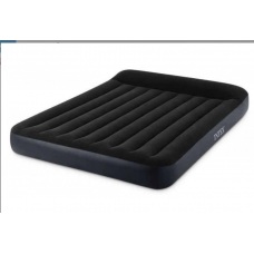 Intex Велюр Кровать 64144 с подголовником, размер 183x203x25 см